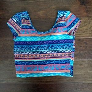 Colorful Aztec Crop Top
